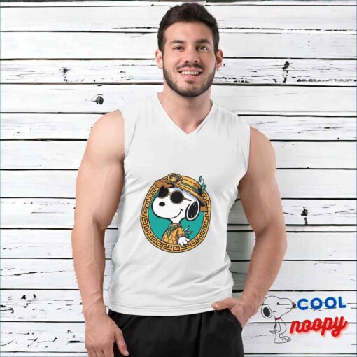 Fascinating Snoopy Versace Logo T Shirt 3