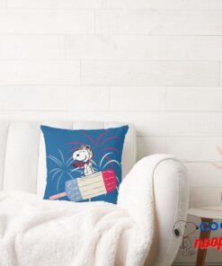 Flying Ace Snoopy On Ice Pop Throw Pillow 2