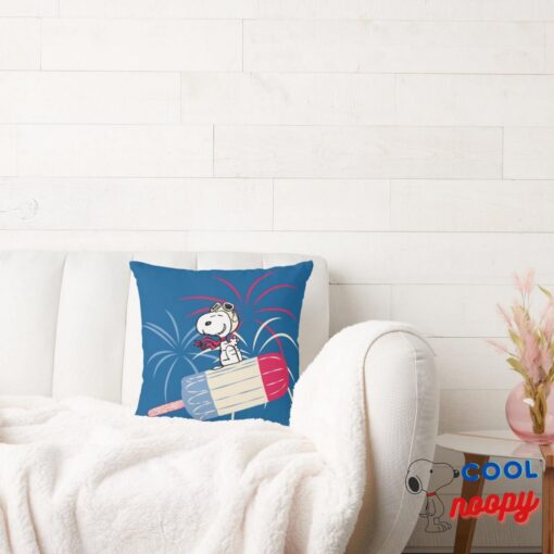 Flying Ace Snoopy On Ice Pop Throw Pillow 2