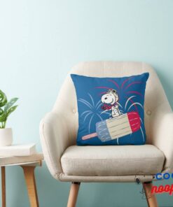 Flying Ace Snoopy On Ice Pop Throw Pillow 3