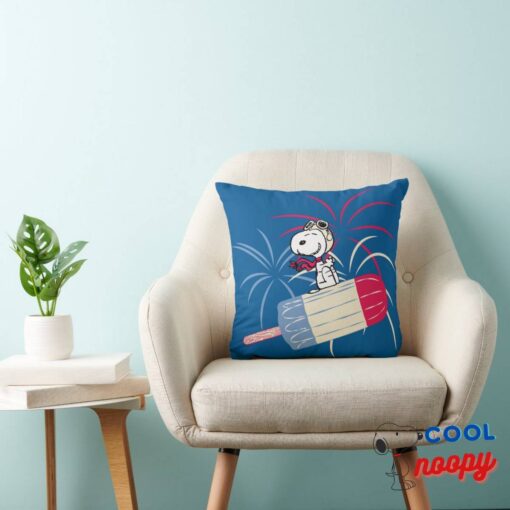 Flying Ace Snoopy On Ice Pop Throw Pillow 3