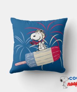 Flying Ace Snoopy On Ice Pop Throw Pillow 4