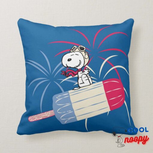 Flying Ace Snoopy On Ice Pop Throw Pillow 6