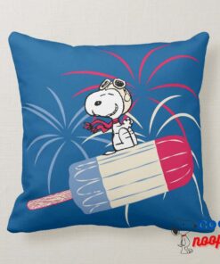 Flying Ace Snoopy On Ice Pop Throw Pillow 8