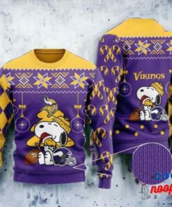 Funny Charlie Brown Peanuts Snoopy Minnesota Vikings Ugly Sweater 1