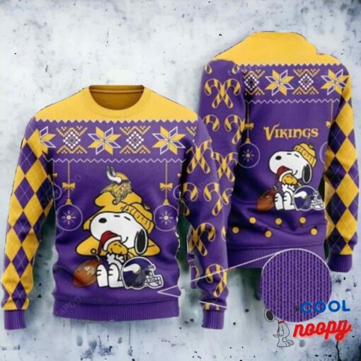 Funny Charlie Brown Peanuts Snoopy Minnesota Vikings Ugly Sweater 1