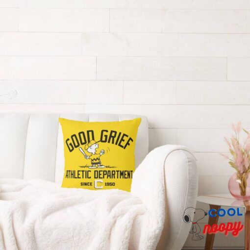 Good Grief Athletic Department Throw Pillow 2