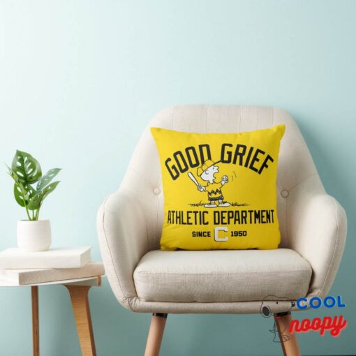 Good Grief Athletic Department Throw Pillow 3