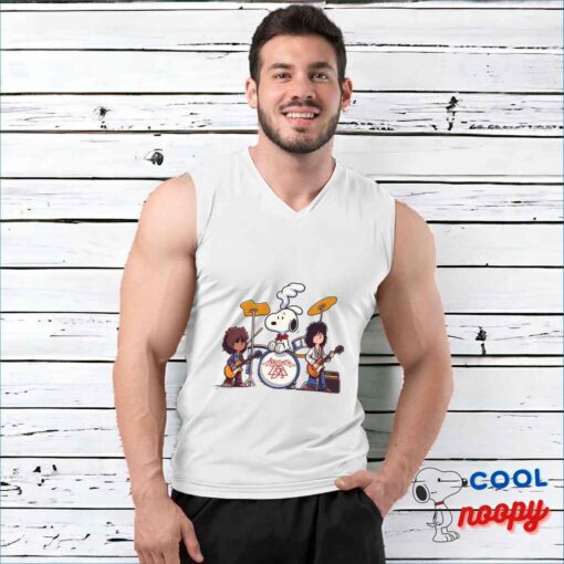 Gorgeous Snoopy Aerosmith Rock Band T Shirt 3
