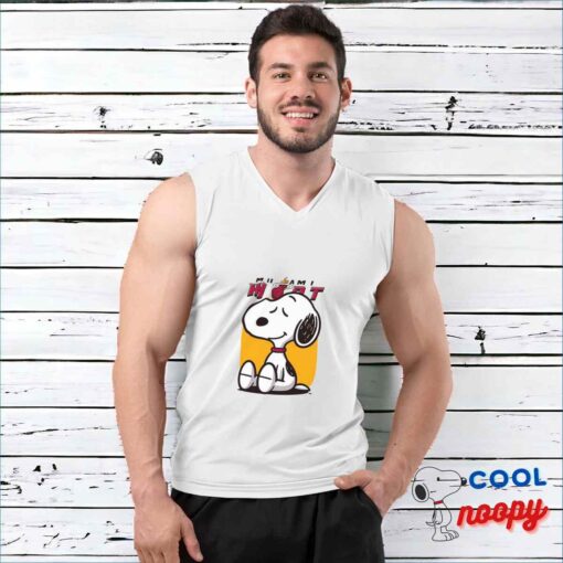 Gorgeous Snoopy Miami Heat Logo T Shirt 3