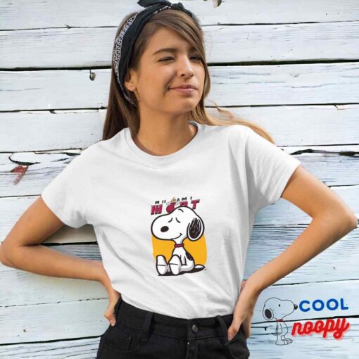 Gorgeous Snoopy Miami Heat Logo T Shirt 4
