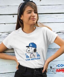 Greatest Snoopy Los Angeles Dodger Logo T Shirt 4