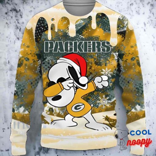 Green Bay Snoopy Dabbing The Peanuts Sports Ugly Christmas Sweater 1