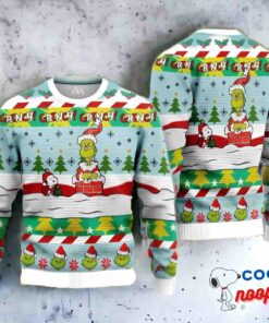 Grinch Grinch Grinch With Snoopy Ugly Christmas Sweater 1