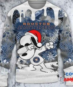 Houston Astros Snoopy Dabbing The Peanuts Sports Ugly Christmas Sweater 1