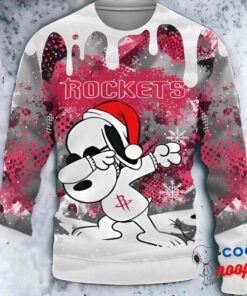 Houston Rockets Snoopy Dabbing The Peanuts Sports Ugly Christmas Sweater 1