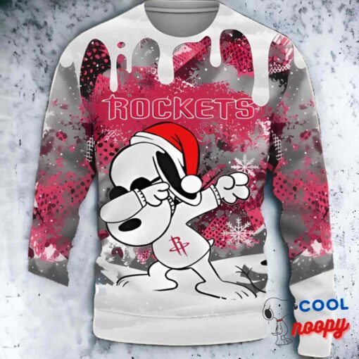 Houston Rockets Snoopy Dabbing The Peanuts Sports Ugly Christmas Sweater 1
