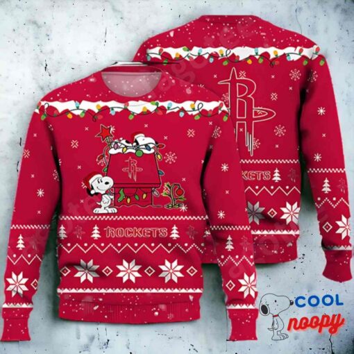 Houston Rockets Snoopy Nba Ugly Christmas Sweater 1