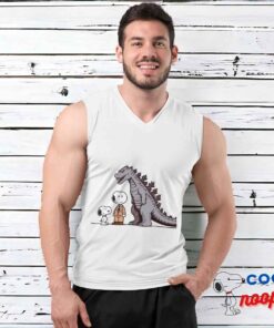 Impressive Snoopy Godzilla T Shirt 3