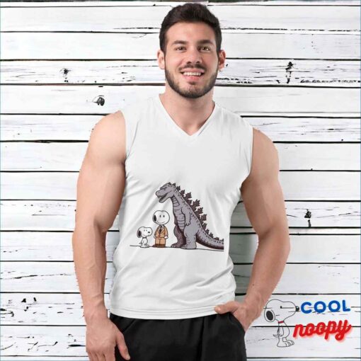 Impressive Snoopy Godzilla T Shirt 3