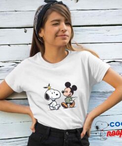 Impressive Snoopy Mickey Mouse T Shirt 4