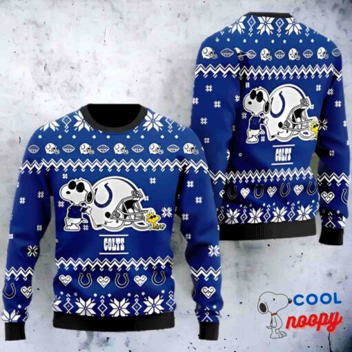 Indianapolis Colts Cute The Snoopy Show Football Helmet Ugly Christmas Sweater 1