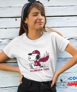 Inspiring Snoopy Alabama Crimson Tide Logo T Shirt 4