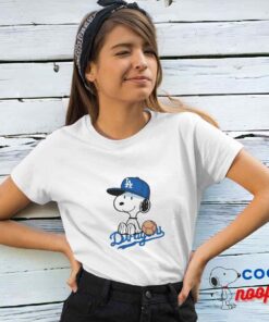 Inspiring Snoopy Los Angeles Dodger Logo T Shirt 4