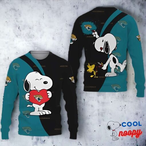 Jacksonville Jaguars Snoopy Cute Heart Ugly Xmas Sweater 1