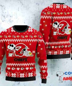 Kansas City Chiefs Snoopy Football Helmet Xmas Gift Ugly Christmas Sweater 1