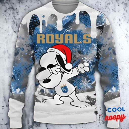 Kansas City Royals Snoopy Dabbing The Peanuts Sports Ugly Christmas Sweater 1