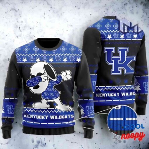 Kentucky Wildcats Snoopy Dabbing All Over Print Ugly Christmas Sweater 1