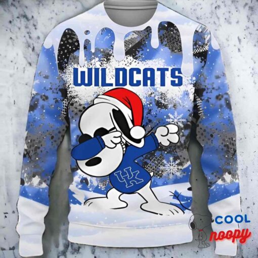 Kentucky Wildcats Snoopy Dabbing The Peanuts Sports Ugly Christmas Sweater 1