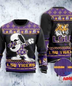 Lsu Tigers Snoopy Dabbing Ugly Christmas Sweater 1