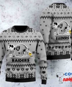Las Vegas Raiders Snoopy Football Helmet Ugly Christmas Sweater 1