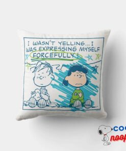 Linus Lucy I Wasnt Yelling Throw Pillow 4