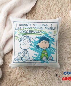 Linus Lucy I Wasnt Yelling Throw Pillow 8