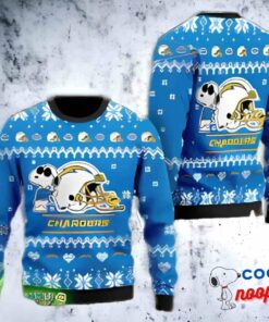 Los Angeles Chargers Cute Snoopy Football Helmet Ugly Christmas Sweater 1