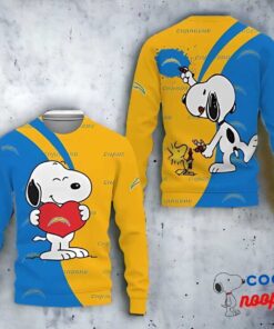 Los Angeles Chargers Snoopy Cute Heart Funny Sweater 1