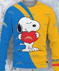 Los Angeles Chargers Snoopy Cute Heart Ugly Xmas Sweater 1