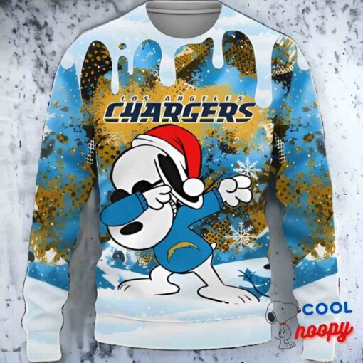 Los Angeles Chargers Snoopy Dabbing The Peanuts Sports Ugly Christmas Sweater 1