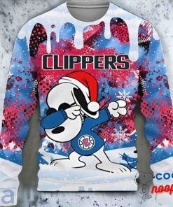 Los Angeles Clippers Snoopy Dabbing The Peanuts Sports Ugly Christmas Sweater 1