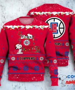 Los Angeles Clippers Snoopy Nba Ugly Christmas Sweater 1