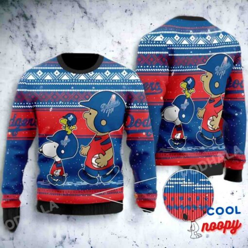 Los Angeles Dodgers Mlb Snoopy Lover Ugly Christmas Sweater 1