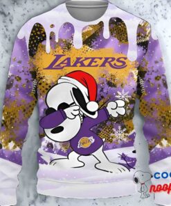 Los Angeles Lakers Snoopy Dabbing The Peanuts Ugly Christmas Sweater 1