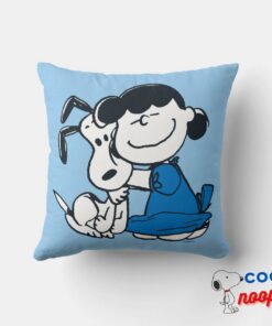 Lucy Hugging Snoopy Throw Pillow 4