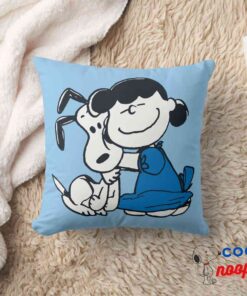 Lucy Hugging Snoopy Throw Pillow 8