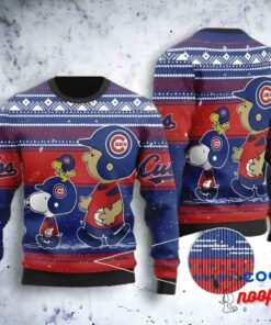 Mlb Chicago Cubs Snoopy And Charlie Brown Ugly Christmas Sweater 1