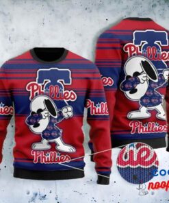 Mlb Philadelphia Phillies Snoopy Ugly Christmas Sweater 1