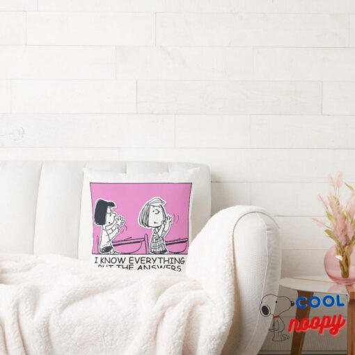 Marcie Peppermint Patty Counting Throw Pillow 2